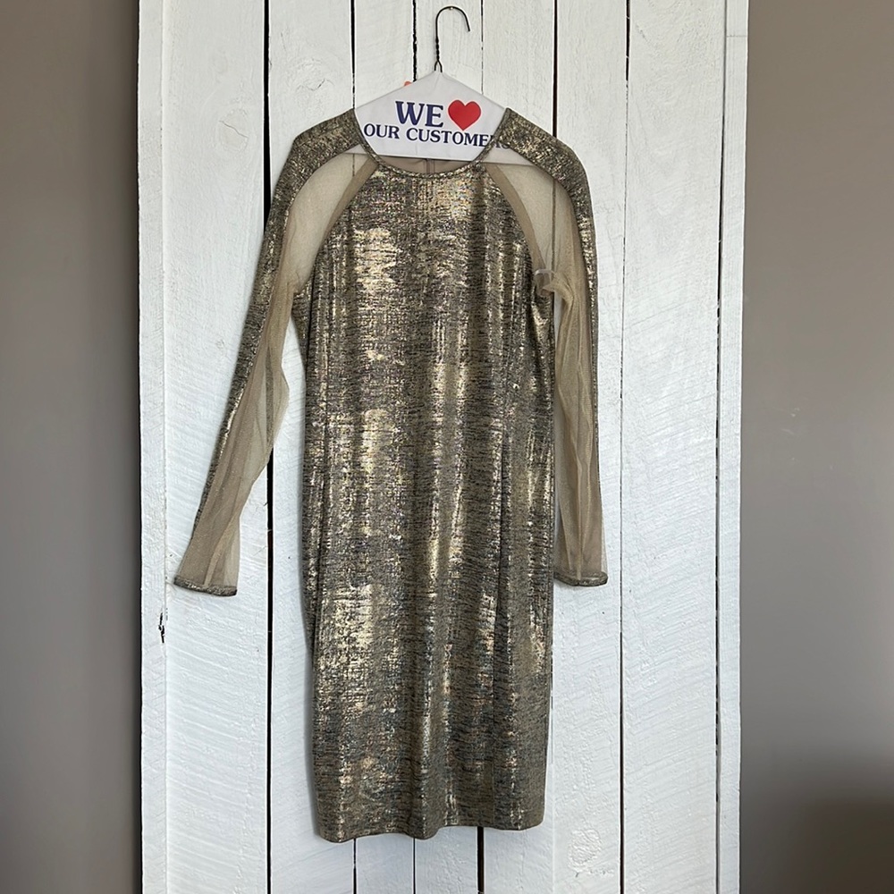 Gold Dress with shear on arms